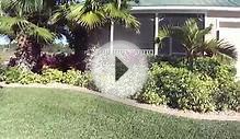Low Maintenance Front yard tropical landscape by