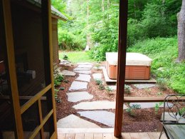 When the perennials grow in it will be a beautiful transition from the forest to the landscaped area.